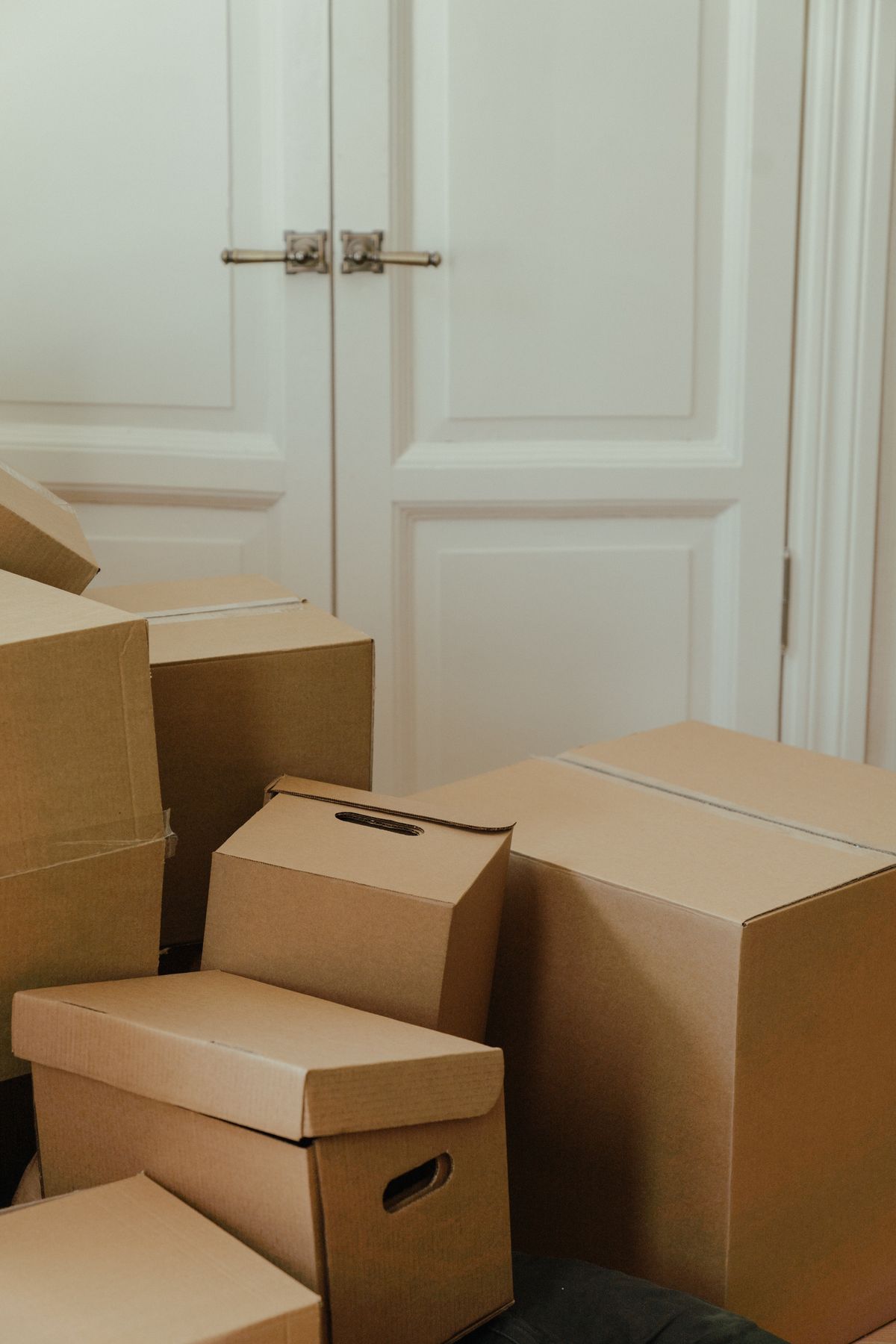 A parcel delivered at a front door